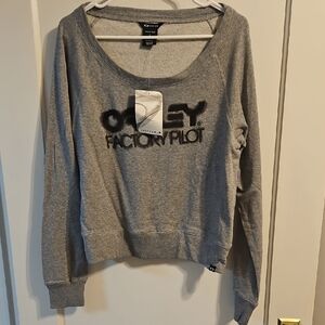 Oakley Heather Gray Crewneck with Black Logo. Size S.